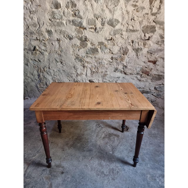 Vintage Pine Table with Extendable Side, 1930s For Sale - Image 17 of 18