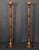 A fine pair of English floor candlesticks or altar candleholders (torchères) of warmly patinated oak from the Arts and...