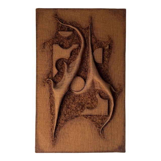 1970’s Vintage Organic Textured Sculptural Wall Art by Roger M. For Sale