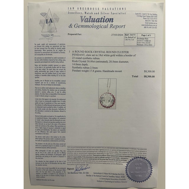 Metal Bespoke Rock Crystal Cluster Pendant 30ct For Sale - Image 7 of 7