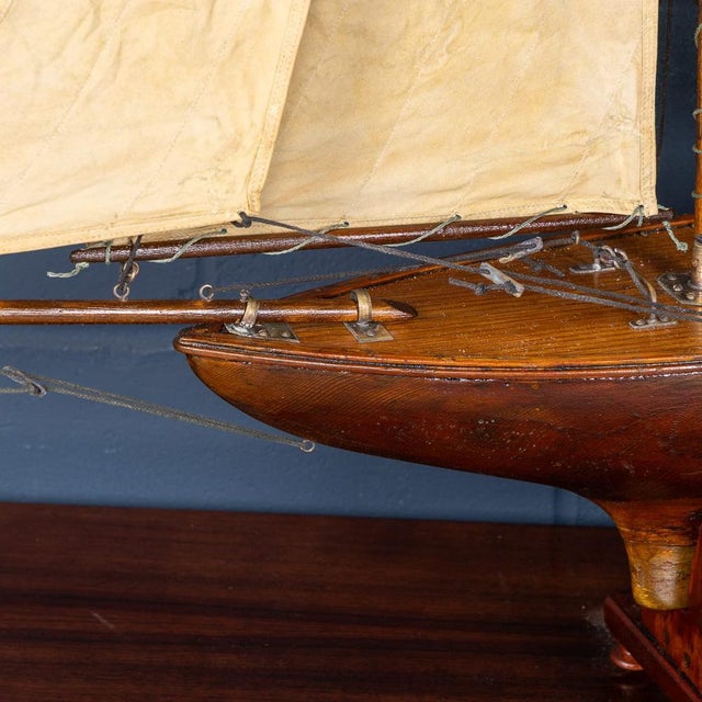 Vintage English Carved Hull Pond Yacht, 1930 For Sale - Image 13 of 18