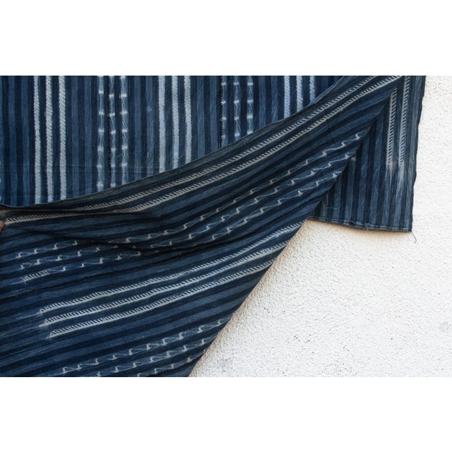 1960s Vintage African Mossi "Sahelian Twilight" Indigo Throw For Sale - Image 5 of 6