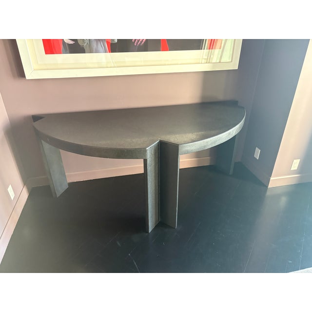 Leon Rosen Attributed to Leon Rosen for Pace Collection, 'Mezzaluna' Console Table, C. 1980s. For Sale - Image 4 of 7