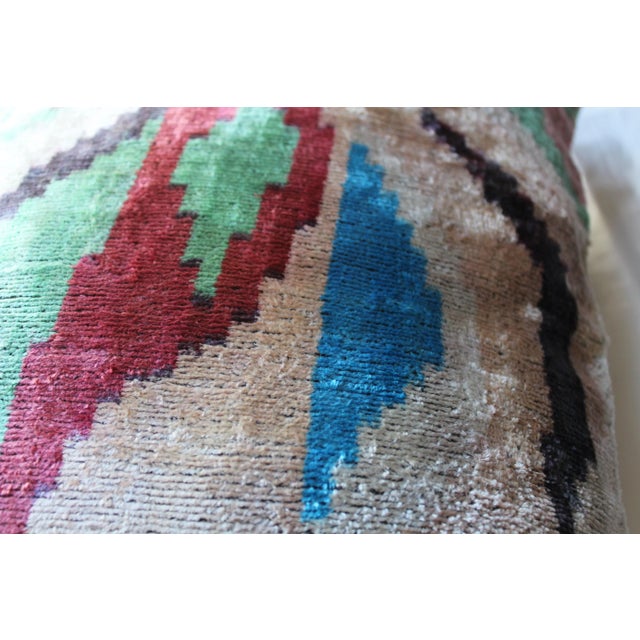 Contemporary Contemporary Velvet Ikat Bohemian Throw Pillow For Sale - Image 3 of 8