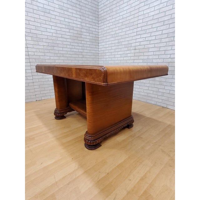 Art Deco Waterfall Dining Table With Five Dining Chairs 6 Piece Set