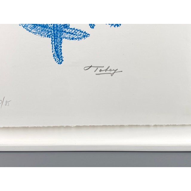 Mark Tobey, Composition in Blue, 1972, Lithograph on Paper, Framed For Sale - Image 4 of 11