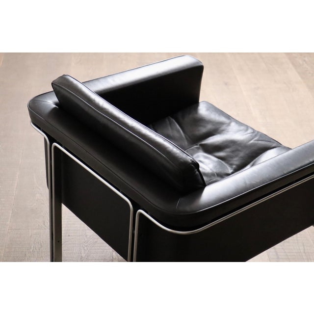 Kill International Vintage Model 6912 Lounge Chairs in Black Leather by Horst Brüning for Kill International, Germany, 1967, Set of 2 For Sale - Image 4 of 18