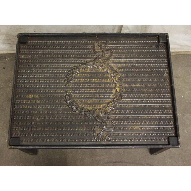 Traditional Beaded Wreath Iron Coffee Table For Sale - Image 3 of 5