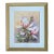 Vintage Original Budding Pink Lily Flower Still Life Watercolor Painting For Sale