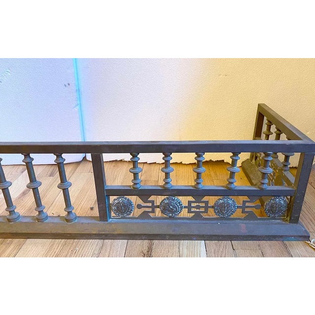 Antique Bronze Figural Fireplace Fender | Chairish