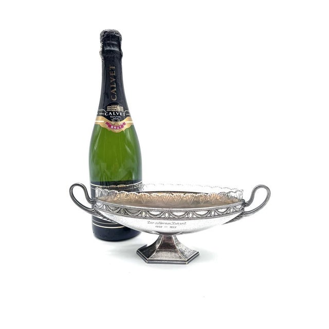 Antique Art Deco Silver-Plated Jardinière with Crystal Insert from WMF, Germany, 1930s For Sale - Image 18 of 18