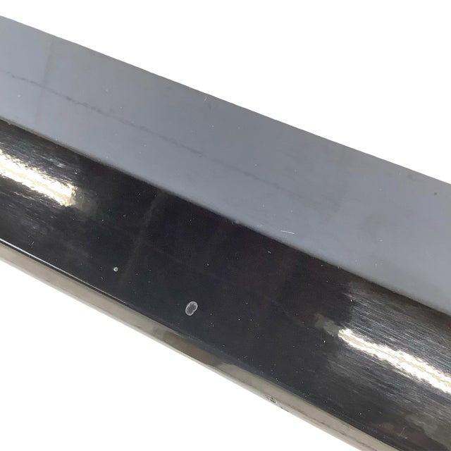 Vintage Postmodern Black Lacquer Console Table | Sculptural Leg Sofa Table For Sale - Image 10 of 18