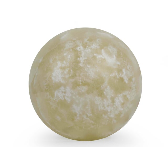 Mid-Century Modern Late 20th Century Natural Polished Honey Onyx Sphere Orb Sculpture For Sale - Image 3 of 9