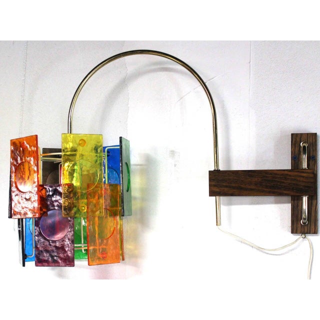 Mid Century Modern Colorful Swivel Wall Sconce Light Fixture For Sale - Image 4 of 7