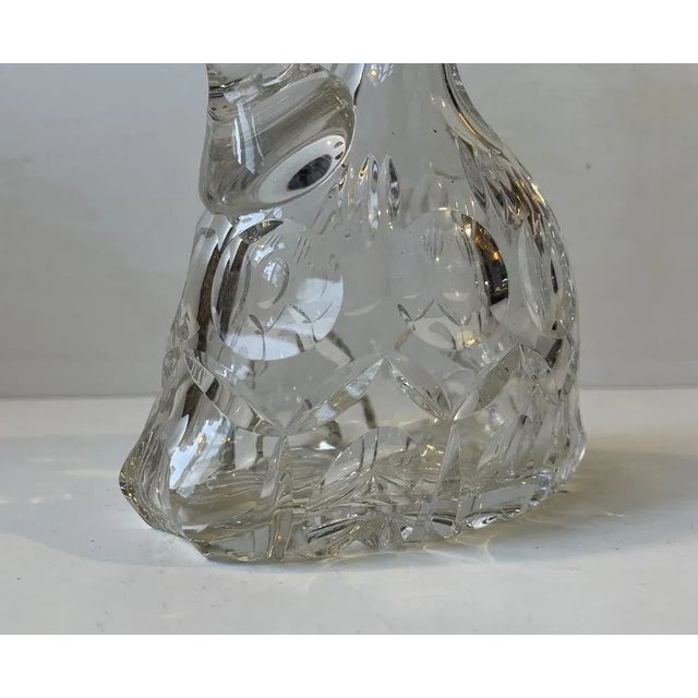 French Cut Crystal Port Decanter with Handle, 1950s For Sale - Image 6 of 8