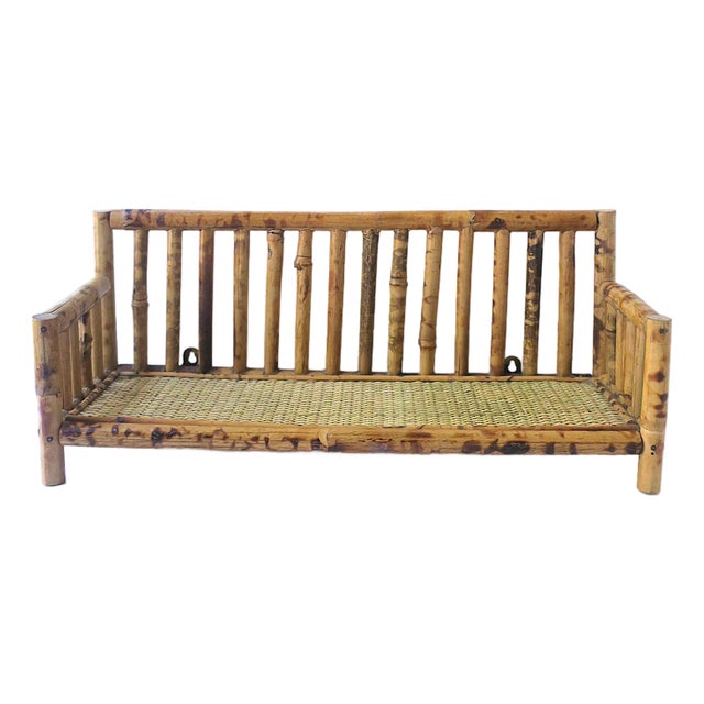 Wicker Bamboo Wall Shelf, Circa Mid to Late 20th Century For Sale