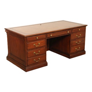 Sligh 'The Ellis Line' Mahogany Leather Top Executive Desk For Sale