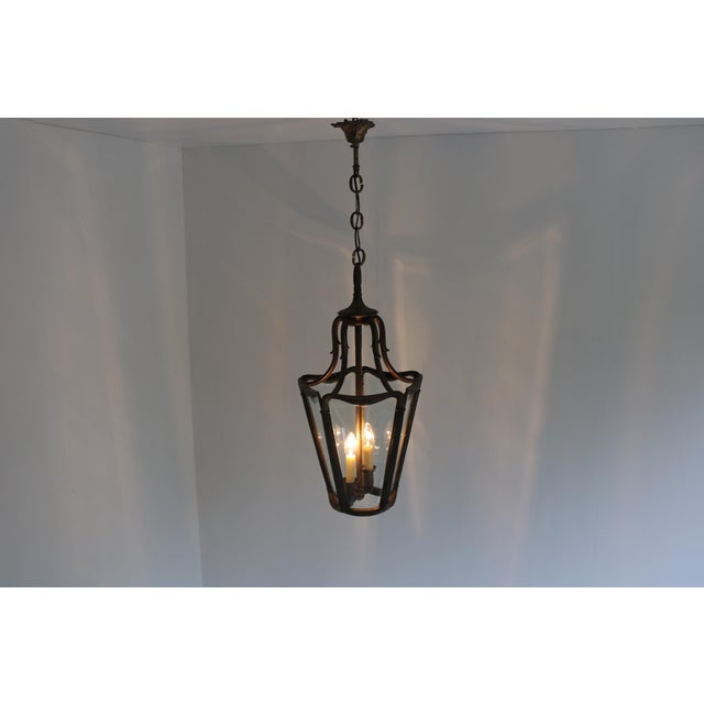 Metal Edwardian Jugendstil Hall Pendant Lantern, 1890s For Sale - Image 7 of 12