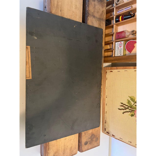 Wood Vintage Hand Painted and Signed Landscape Painting For Sale - Image 7 of 8