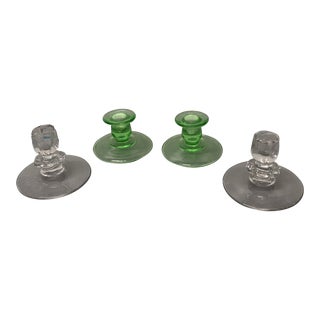 Cut Glass Short Round Candleholders - Set of 4 For Sale