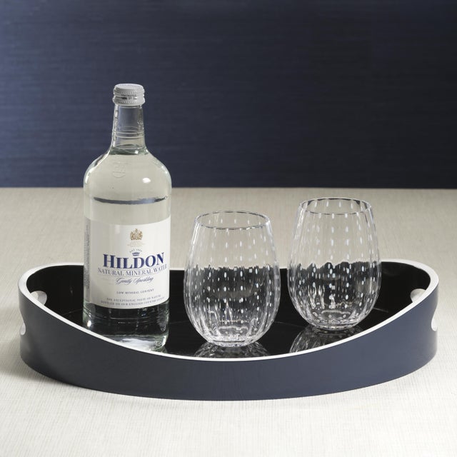 Contemporary Pescara 4-Piece Set White Dot Tumbler Glasses, Clear For Sale - Image 3 of 6