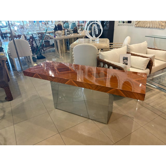 1970s Milo Baughman for Thayer Coggin Rosewood & Chrome Console Table Restored For Sale - Image 11 of 13