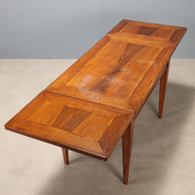 Wood Directoire Walnut Table with Maple Inlay For Sale - Image 7 of 9