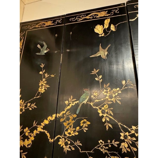 Black Chinese Screen For Sale - Image 8 of 10