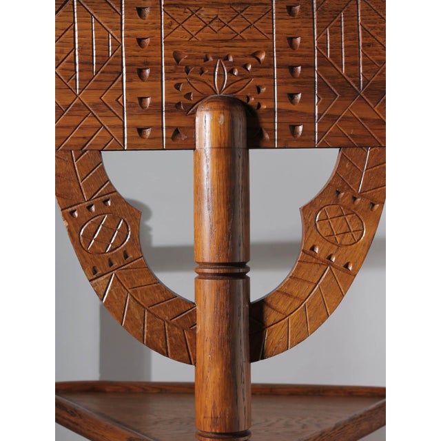 Swedish Carved Oak Monk Chair, 1930s, in Good conditions. Designed 1920 to 1949