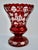 Glass Vintage Pair of Ruby Czech Bohemian Cut to Clear Glass Vases For Sale - Image 7 of 9