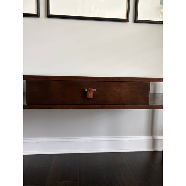 Edward Wormley for Dunbar Mid-Century Walnut Console Table With Drawer For Sale - Image 9 of 12