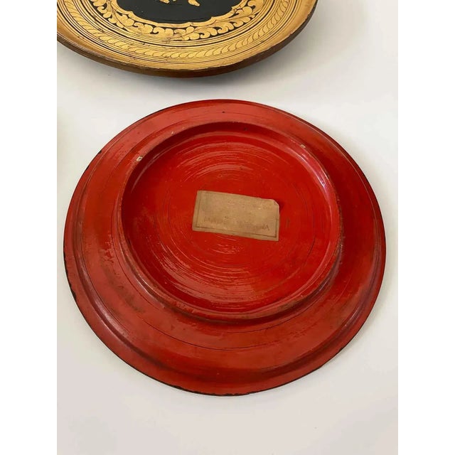 Early 20th Century Decorative Wooden Plates - Collection of Three For Sale - Image 5 of 7