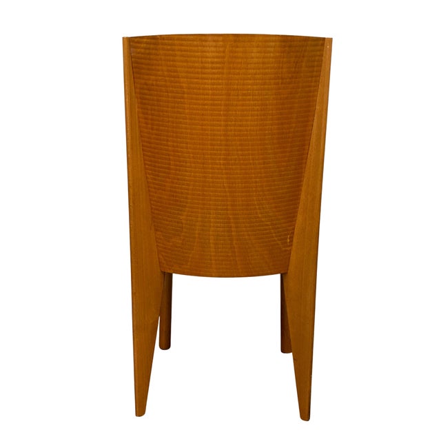 Pair of 1980s Italian Postmodern Calligaris Sculptural Wood & Black Leather Chairs For Sale In Charlotte - Image 6 of 11