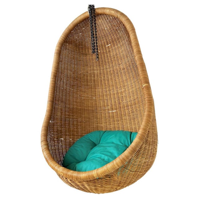 Vintage Hanging Egg Chair attributed to Nanna Ditzel, 1960s For Sale - Image 12 of 12