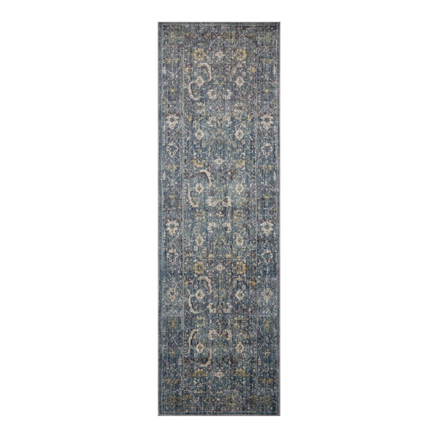 Jean Stoffer x Loloi Bradbury Ocean / Gold 2'-6" x 10'-0" Runner Rug For Sale