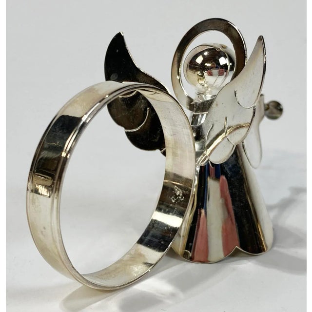 Vintage Silver Plate Angel Napkin Rings, Set of 5 For Sale - Image 9 of 9