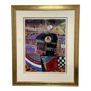 Circa 1965 Richard Merkin "Imaginary Portrait of Michael Frimkiss" Original Mixed Media Art Work, Framed For Sale