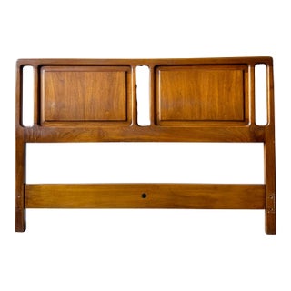 1960s Mid Century Modern Walnut Full Headboard by John Stuart Furniture For Sale
