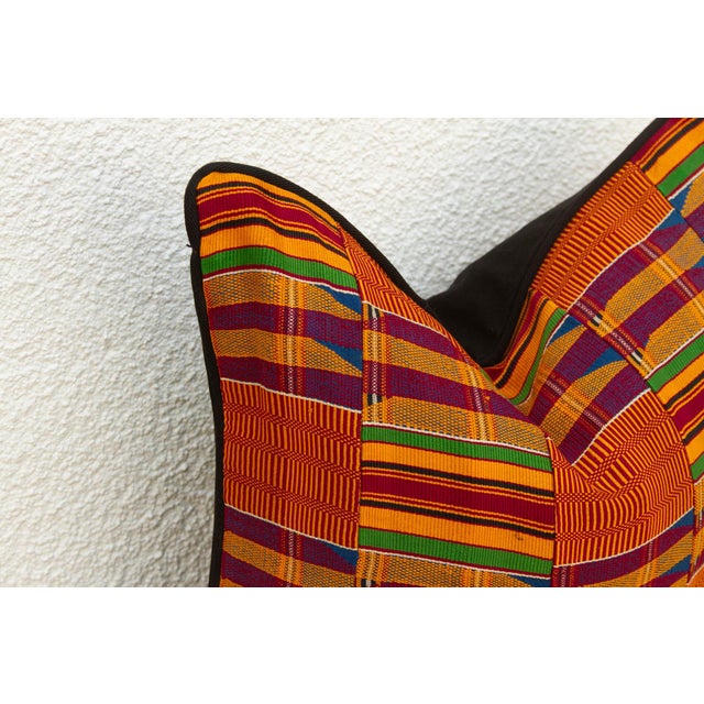 Akua Vintage African Kente Pillow Cover For Sale - Image 4 of 7