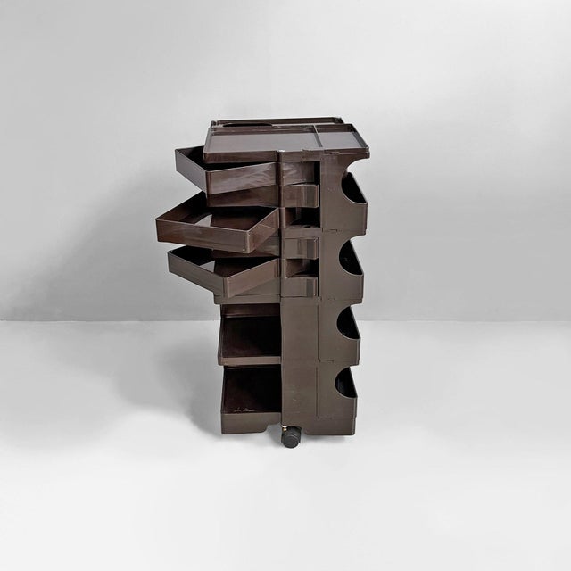 Italian Modern Brown Boby Storage Trolley by Joe Colombo for Bieffeplast, 1970s For Sale - Image 15 of 15