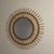 Vintage Round Bamboo Mirror with Faceted Glass, 1950s For Sale - Image 4 of 10
