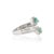 Metal Contemporary Emerald Diamond Cluster Bypass Ring in 14k Gold Size 6.5 For Sale - Image 7 of 17