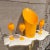 French Veuve Clicquot Orange Champagne Ice Bucket Four Glass Set For Sale - Image 10 of 12