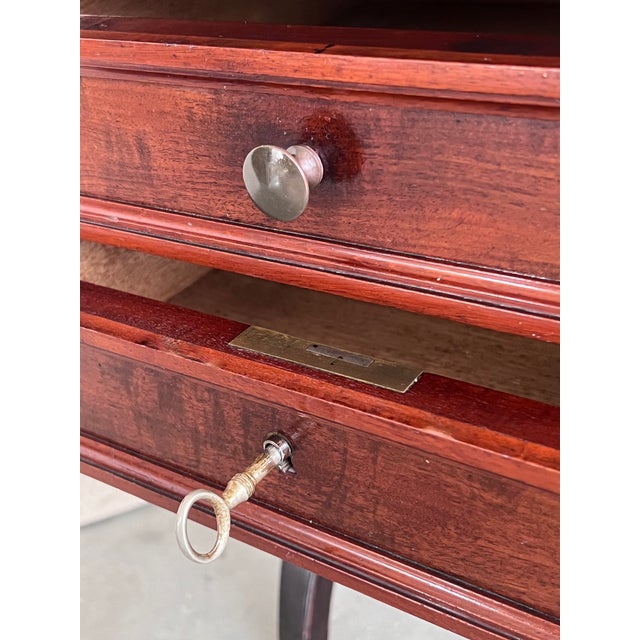 Brown Antique Louis XV French for Drawers Nightstands With Lock, Set of 2 For Sale - Image 8 of 9