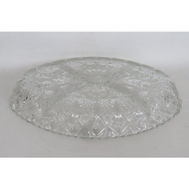 Mid 20th Century Mayell Queen Anne Divided Glass Dish on Footed Silver Plated Handled Stand For Sale In Miami - Image 6 of 15