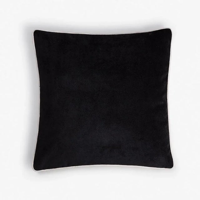Contemporary Happy Frame Soft Velvet Cushion with Contrasting Color & Black and White Frame by Lorenza Briola for Lo Decor For Sale - Image 3 of 3