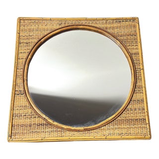 Vintage Bamboo Mirror, Italy, 1960s For Sale