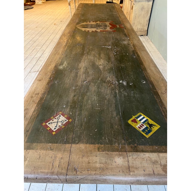 Wood 18th Century Italian Dining Table With Coat of Arm Accents For Sale - Image 7 of 12