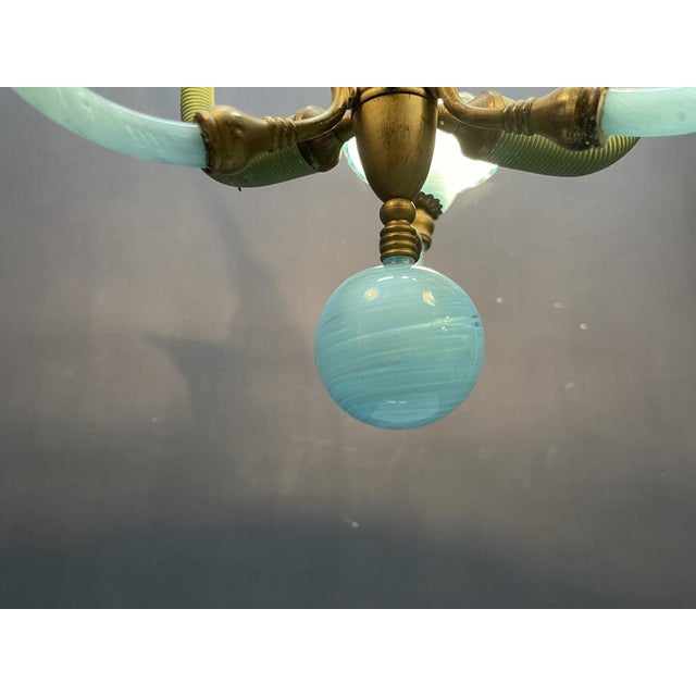 1950s Italian Blue Murano Glass Chandelier, 1950s For Sale - Image 5 of 18