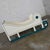 Wood Vintage Sleigh-Style Dog Bed White With Blue Trim & Nail Head Design For Sale - Image 7 of 13